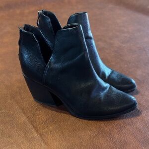 Michael Shannon Black Leather Ankle Booties